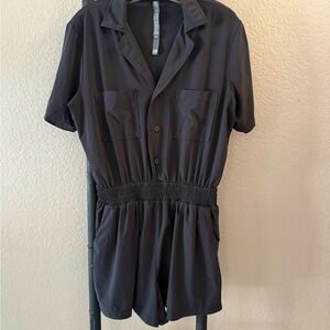 Vuori Black V-Neck Romper